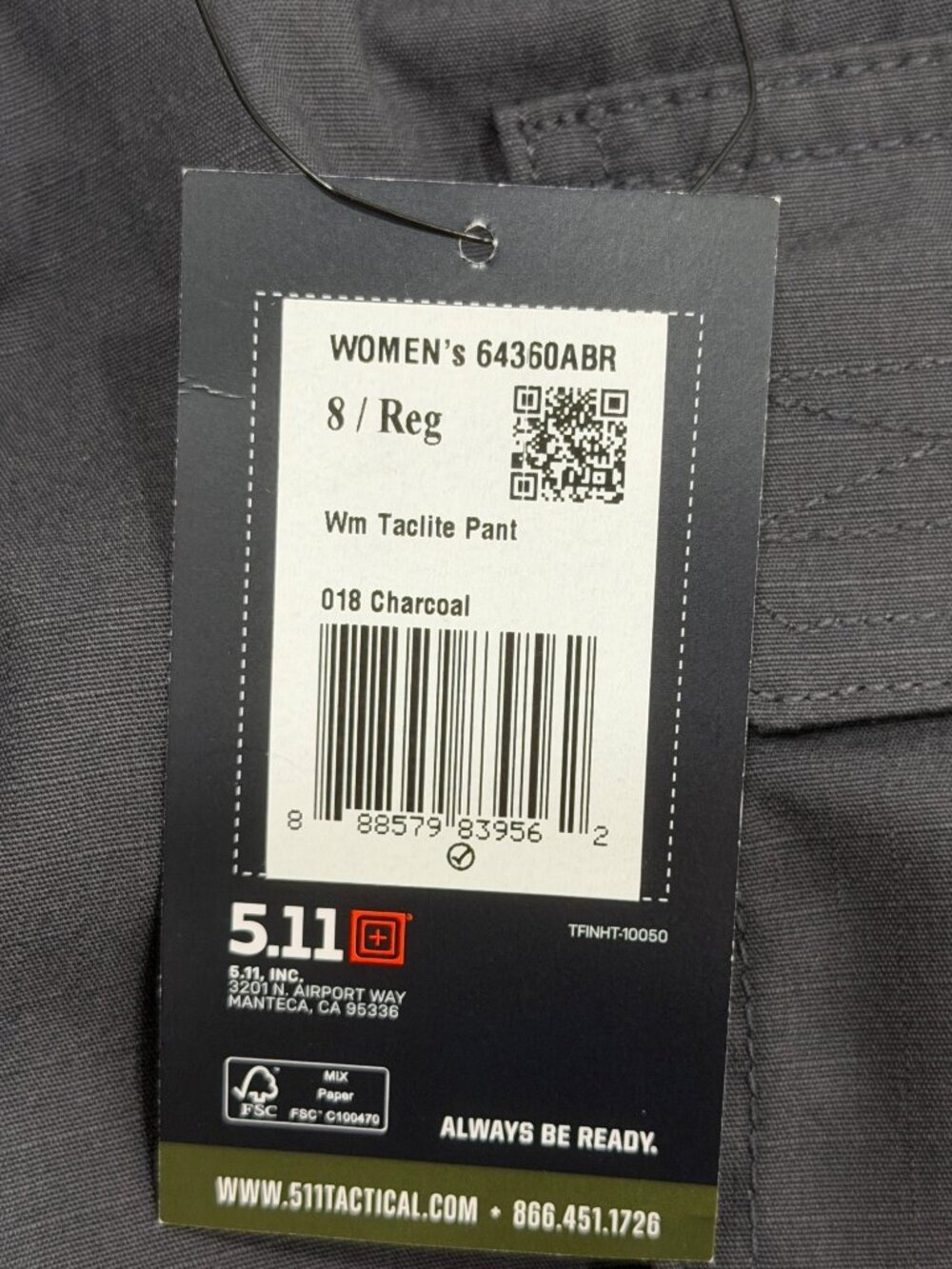 5.11 Womens Size 8 Taclite Tactical Pants EMS Charcoal Regular-Fit Cargo NEW - Picture 4 of 9